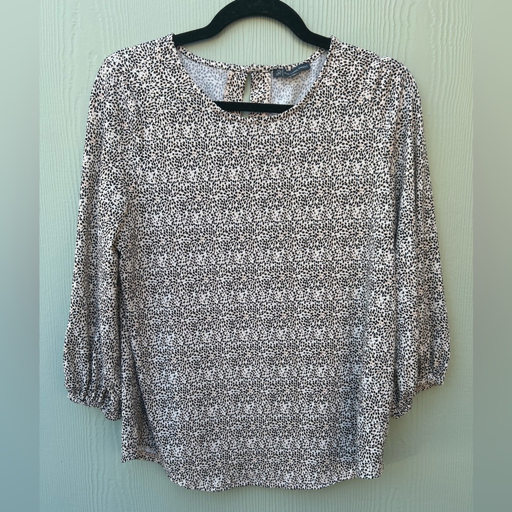 Adrianna Papell Monochrome Patterned Blouse